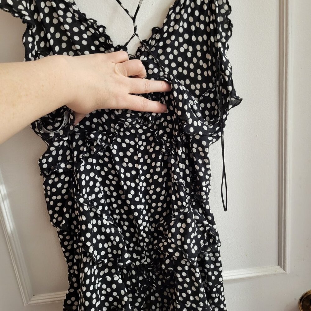 Zara Polka Dot Ruffle Mini Dress - Size Large - Blogger Favorite - Picture 5 of 8